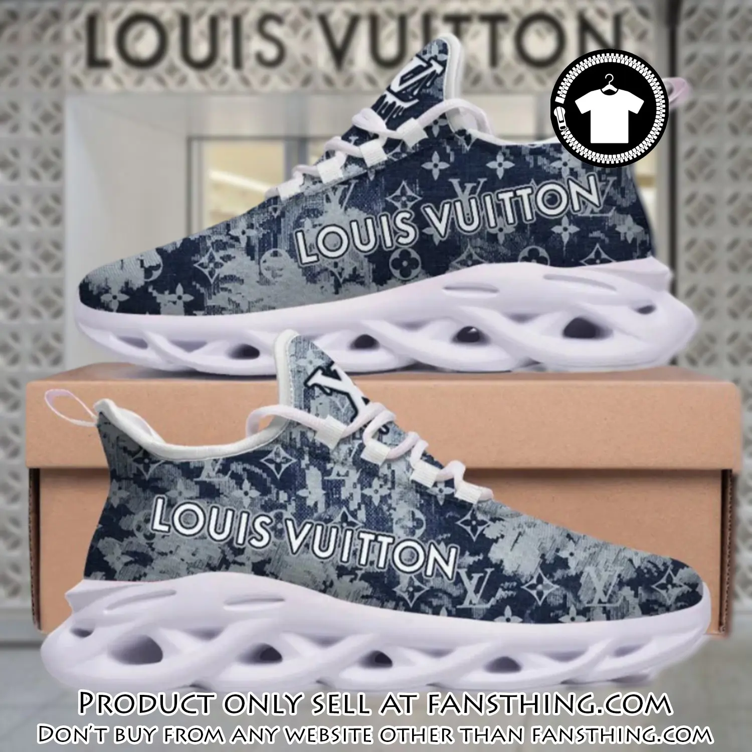 Louis vuitton blue pattern max soul shoes luxury brand gifts for men women fst5550125